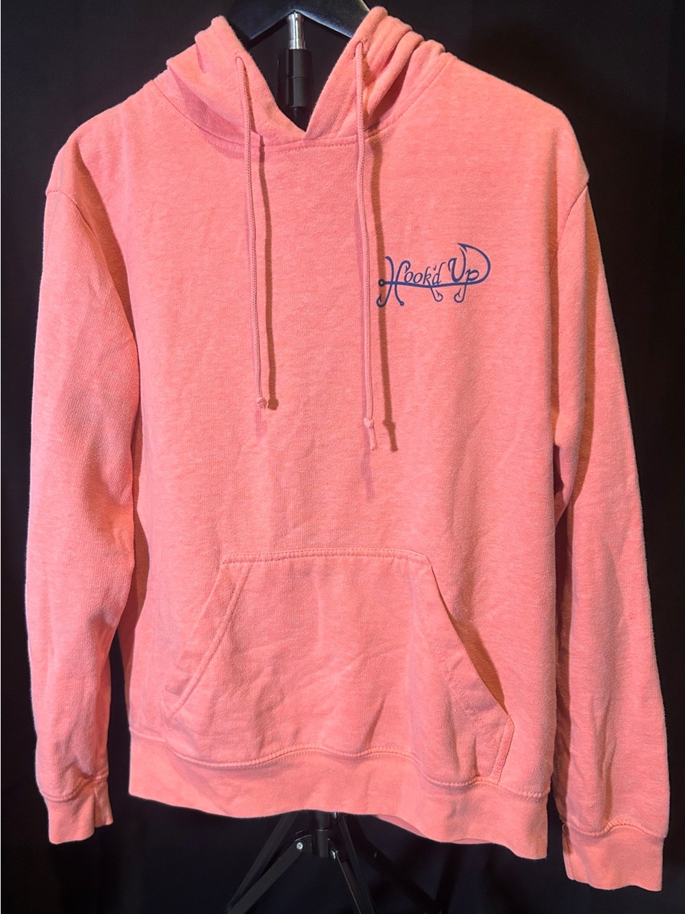 Hook'd Up Coastal Fishing Sea Turtle Graphic Hoodie Coral Pink S